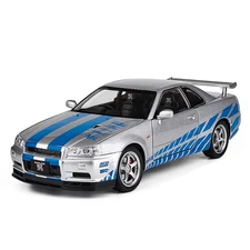 1:24 Diecast Vehicle Nissan GT-R34 SKYLINE Model Car Toy Collection Kids Gift