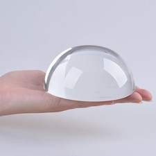 LONGWIN 80MM Crystal Magnifier Paperweight Glass Optical Half Ball Reading