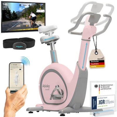 Skandika Ergometer Abisko automatische Verstellung App-kompatibel rosa B-Ware