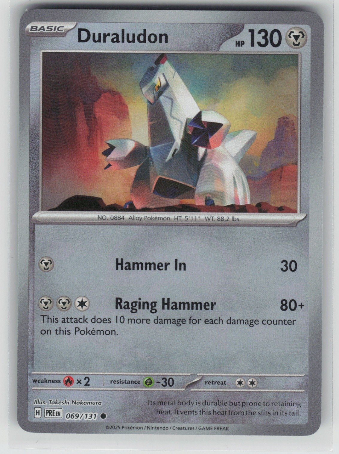 Duraludon (Master Ball Pattern) Common SV: Prismatic Evolutions 069/131 NM