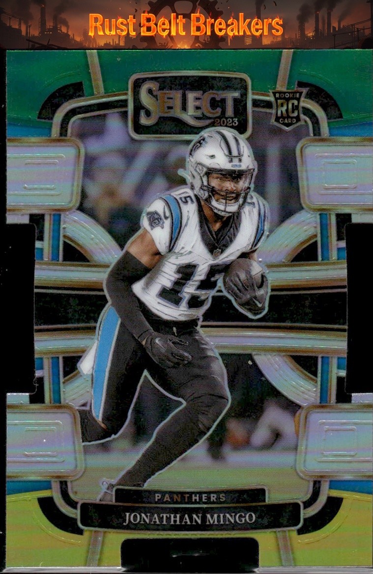 2023 Panini Select Jonathan Mingo #16 Green and Yellow Prizms Die Cuts Panthers