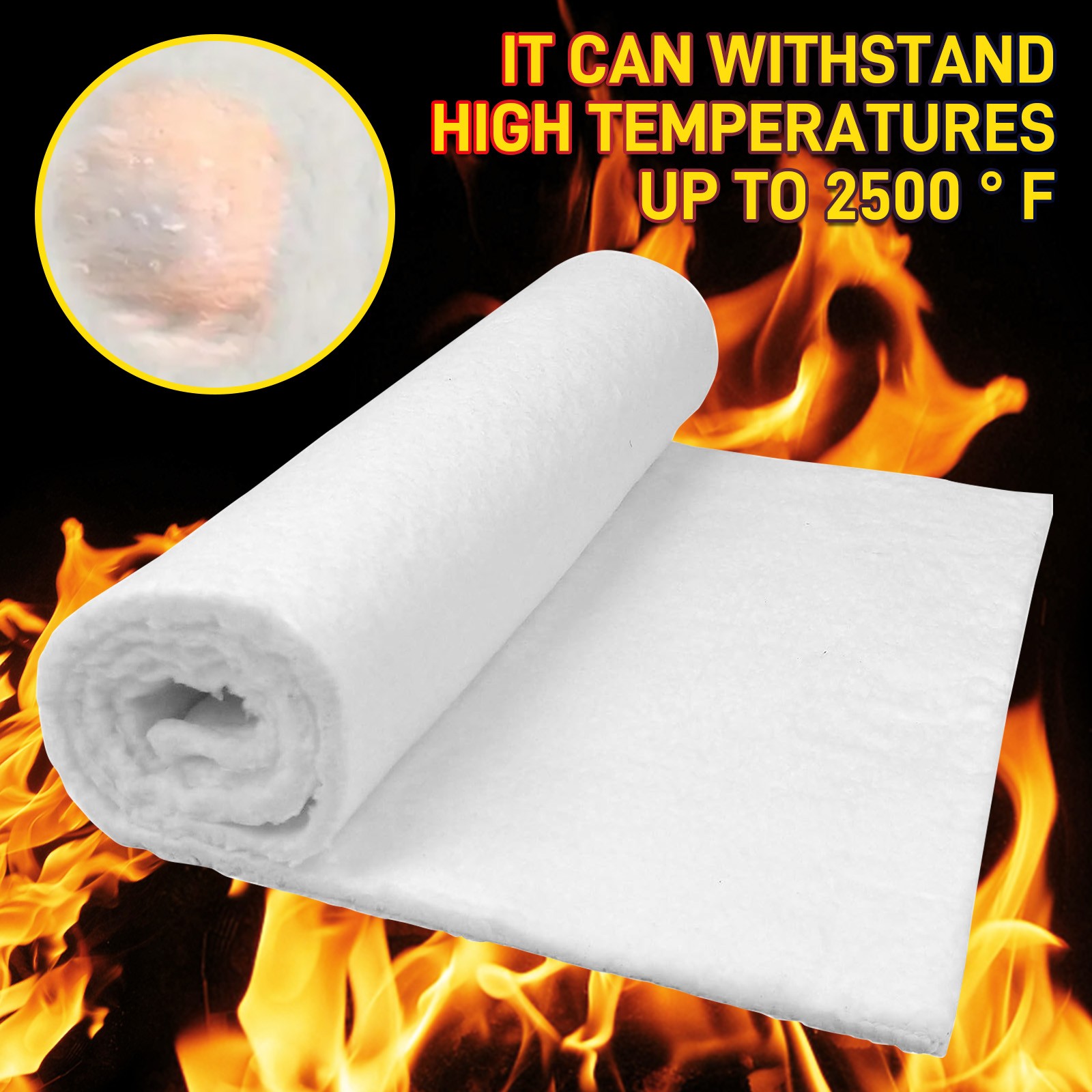 white 23.6inch x 15.75inch Ceramic Fiber Insulation Mat For Fireplace, Chimney