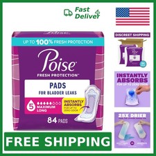 Poise Incontinence Pads, Long, 84 Count
