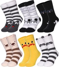 Kids Non Slip Fuzzy Socks Toddlers Boys Girls with Grips Anti-Slip Cozy Fluff...