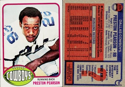 1976 Topps Football Card #225 Preston Pearson Dallas Cowboys