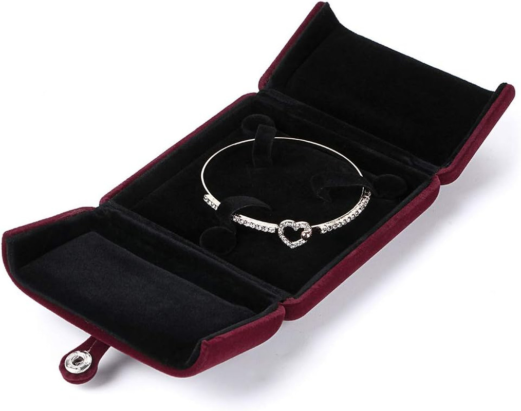 Velvet Bracelet Box, Double Open Jewelry Gift Box, Bangle Ho