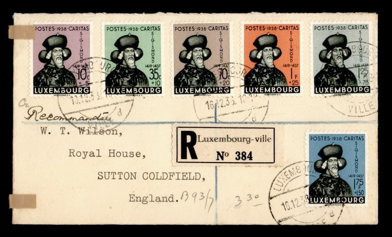 DR WHO 1938 LUXEMBOURG FDC? REGISTERED TO ENGLAND R82754
