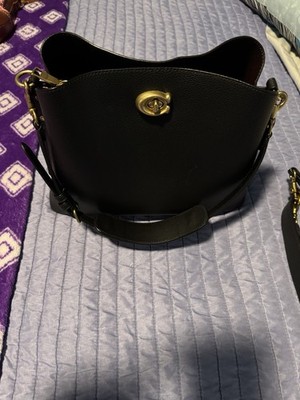   Coach Willow Bucket Bag - Black/Brass - Pebble Leather - Authentic