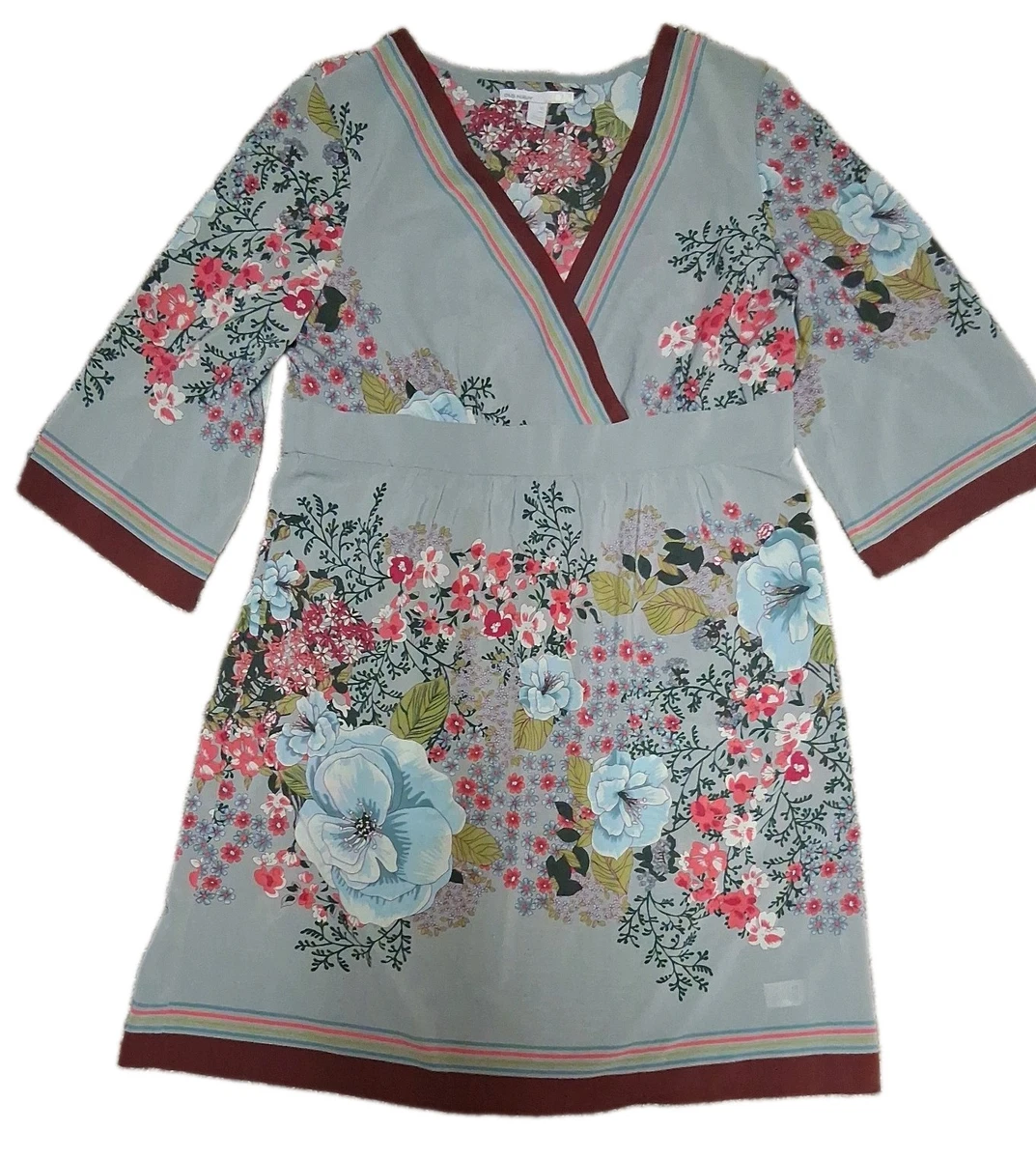 old navy blue floral long sleeve dress Old Navy Floral Dress (XL)