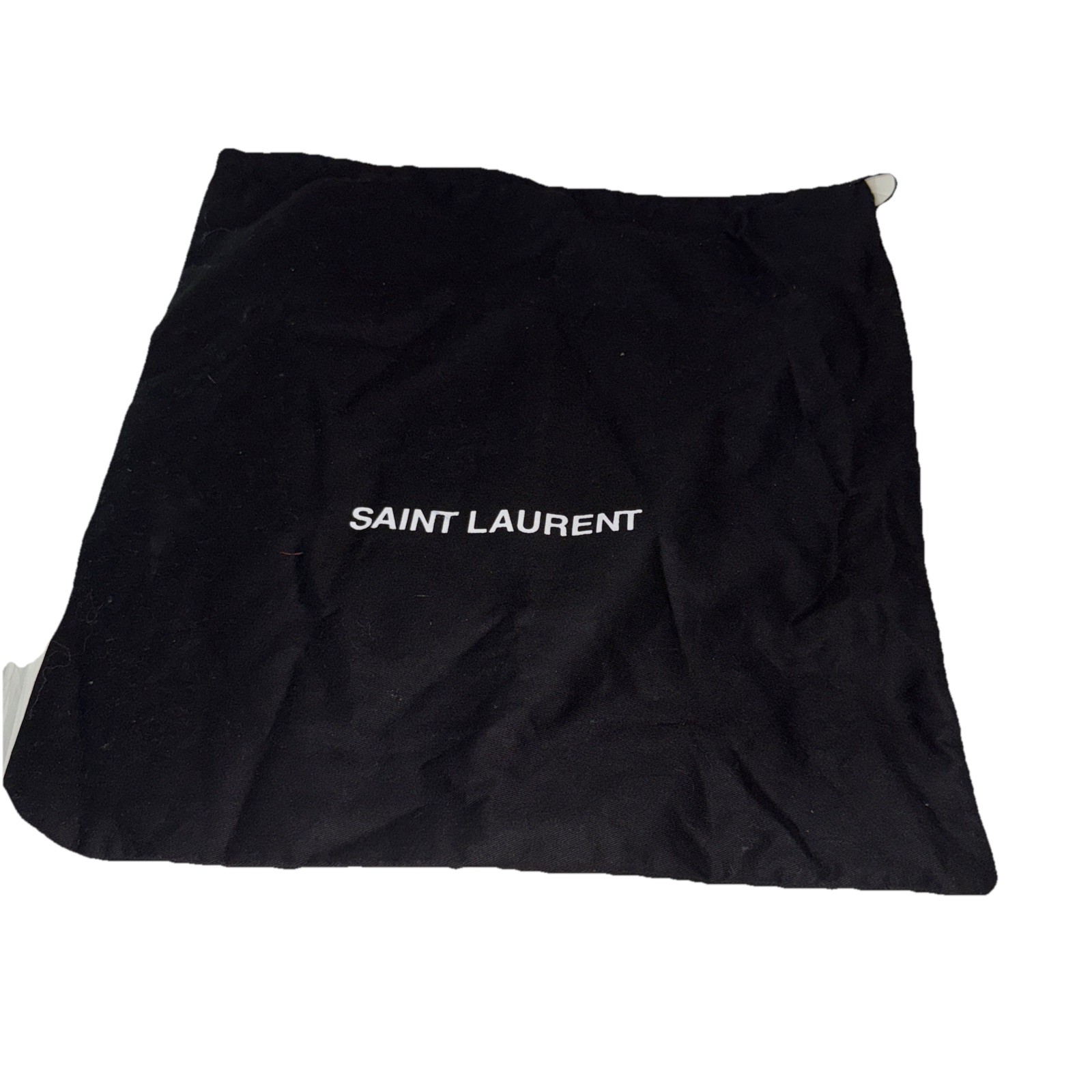 Saint Laurent Sacchetto antipolvere foderato in tessuto nero 17” X 17” Designer con coulisse nuovo