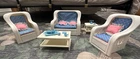 Vintage 80's Barbie Cottage Dream White Faux Wicker Furniture Set & Accesories