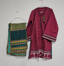 J. Maroon Cotton Kurtas/Kurti Kurta for women, Size Large, Traditional Style