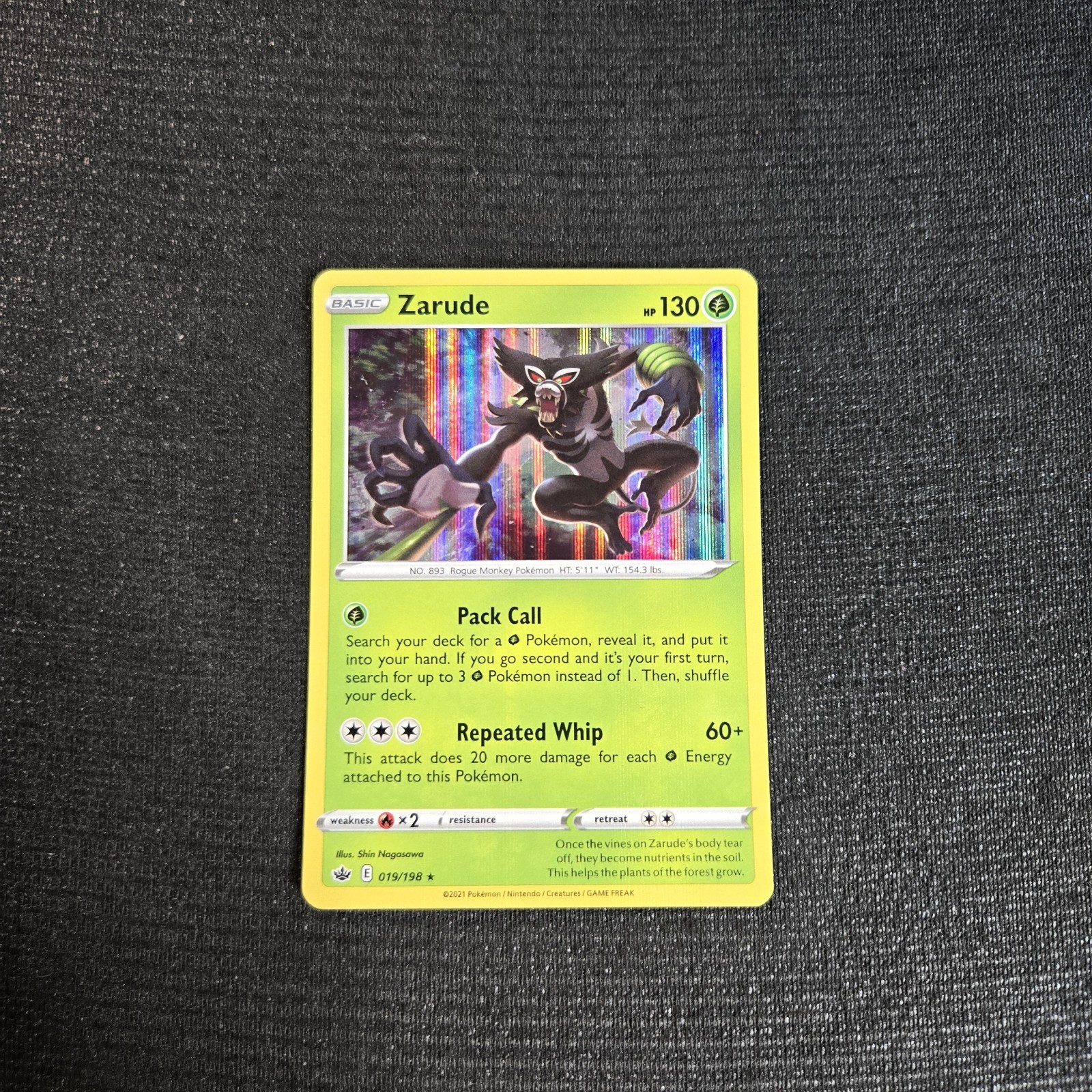 Pokemon TCG Chilling Reign Zarude Holo Rare Card 19/198