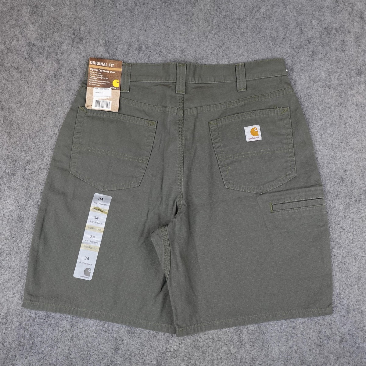 Carhartt Shorts Mens 34 Green Ripstop Original Fit Cargo MOS