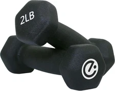 2 lb Dumbbell Weight Set – Black, Compact Hand Weights for Strength Training