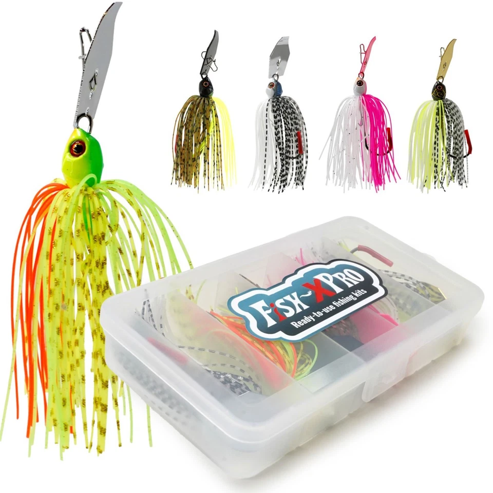 Fish-XPro Chatterbait Set inkl. Box – Hecht Zander Barsch Raubfisch Köder