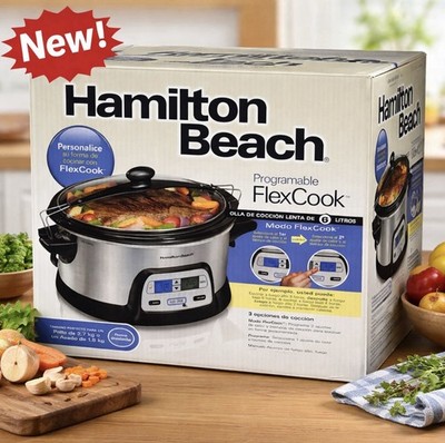 Hamilton Beach FlexCook Programmable Slow Cooker 6 Qt Model 33861 Silver