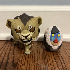 Lot Of 2 Lion King Figures Hand Made By Robots Rafiki And Funko Pop #548 Scar