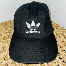 ADIDAS Originals Black Trefoil Logo Strapback Baseball Hat Cap Dad Hat