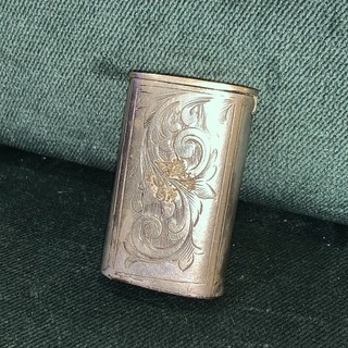 Antique Silver Plate Etched Vesta Case