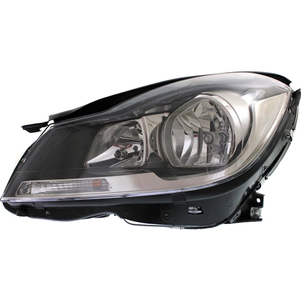 Headlight Set For 2012-2015 Mercedes Benz C250 Left and Right Black Housing 2Pc Foto 2 de 4
