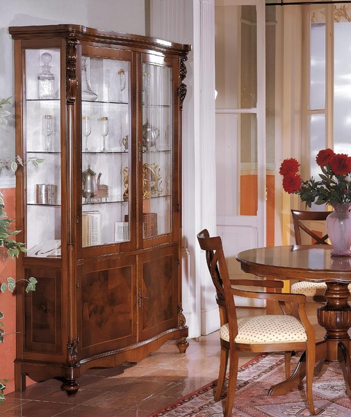 Luxus Schrank Holz MöBel SchräNke Vitrine Regal Aktenschrank Glasschrank Antik-image