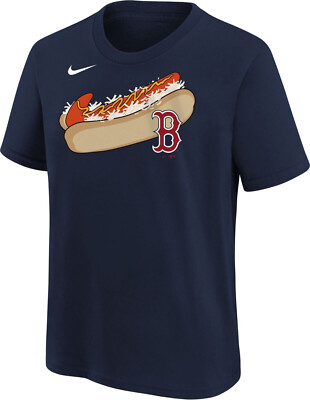 NIKE BOSTON RED SOX MLB YOUTH NAVY LOCAL DOG SHIRT SMALL-8