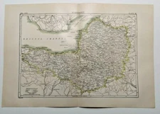 1894 Vintage SOMERSET, UK Atlas Map Authentic Antique Encyclopedia Britannica 
