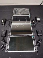 Lot of 4 Duco Technologies DT101-LC5G1-A Display Screens w/Power Supplies