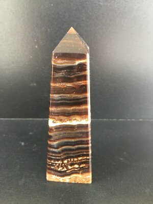 Chocolate Calcite Point Obelisk, Standing Healing Crystal, Mineral Tower 4.25'' H