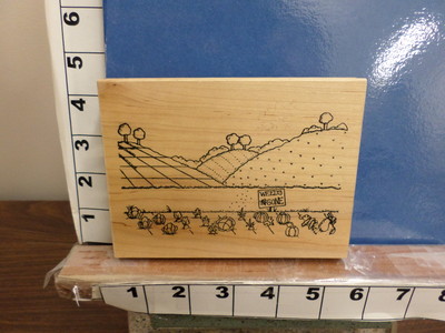  saying  weeds gone farm crops hillside garden grow background rubber stamp 7r