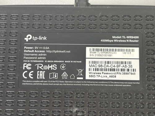 TP-Link Wireless N Router 450 Mbps Model TL-WR940N No Ethernet Cable - Picture 9 of 12