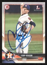 CODY DEASON Autograph 2018 Bowman card auto HOUSTON ASTROS Arizona Wildcats