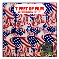Hydrographic film American Flags 7' x 20" hydro dip dipping