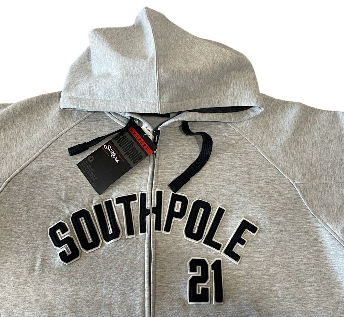 Southpole 21 Y2K Gray Full Zip Hoodie Sweatshirt Men's XL NWT