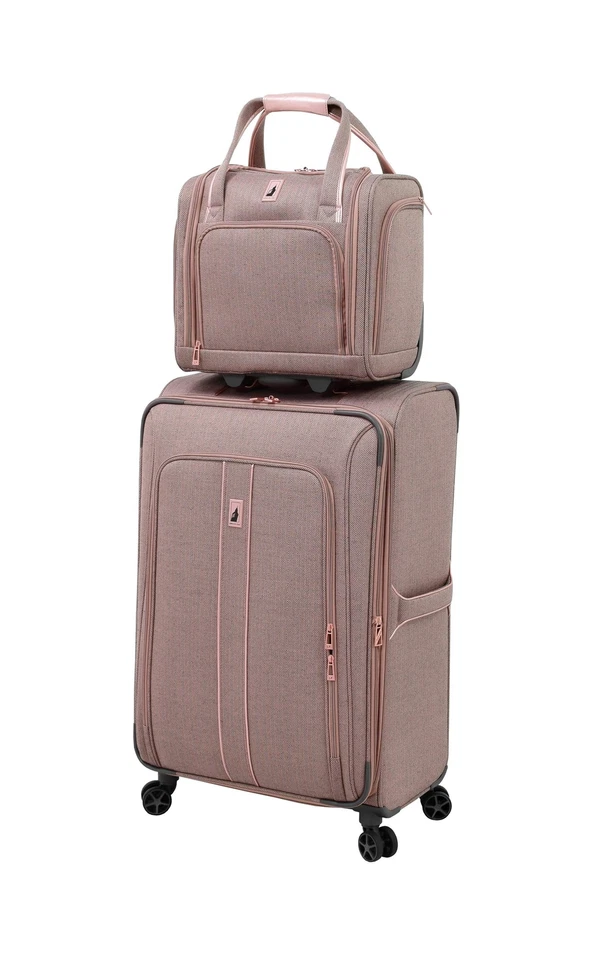 LONDON FOG Newcastle 15-Inch Underseater, Telescoping Handles, Rose Charcoal ... - Image 4 of 4