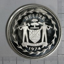Belize 1974 Great Curassow 10 Dollars Silver Coin Proof (322/2857D42)