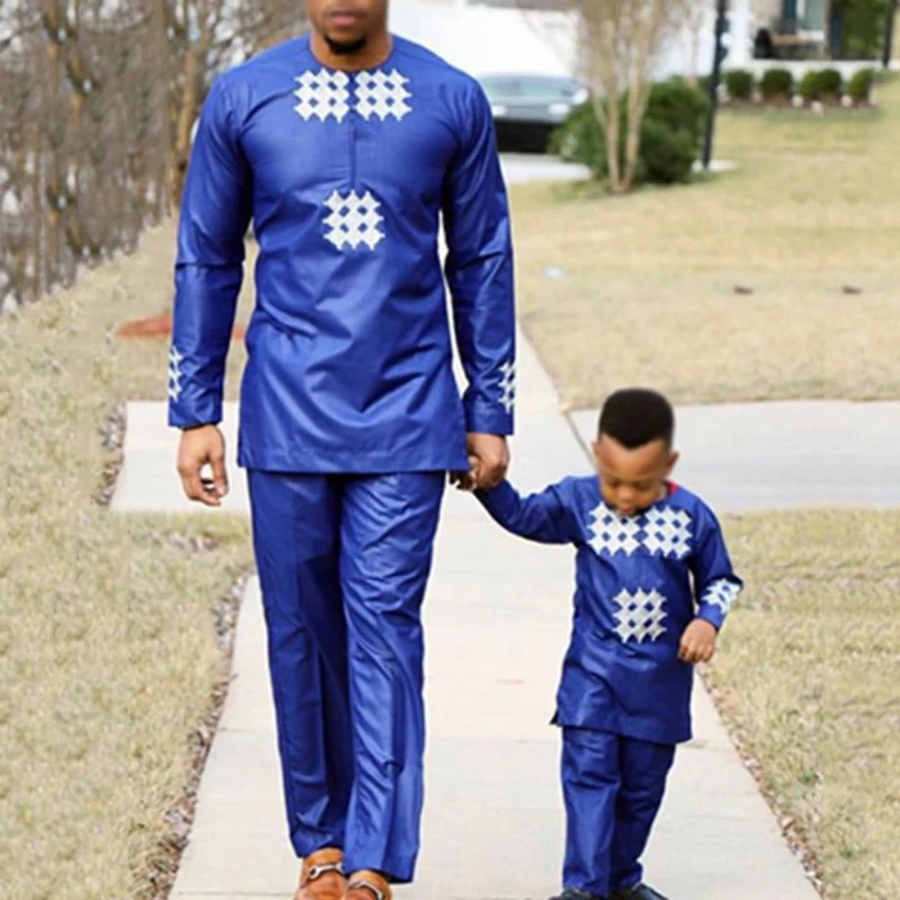 African Men Kid Boy Clothing Mens Dashiki Shirt Africa Bazin V21600