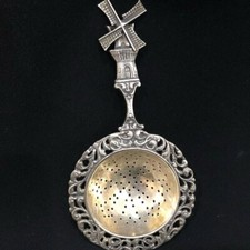 Antique Silver 900 Custard Tea Spoon Holland 20 Century Signed Collectible