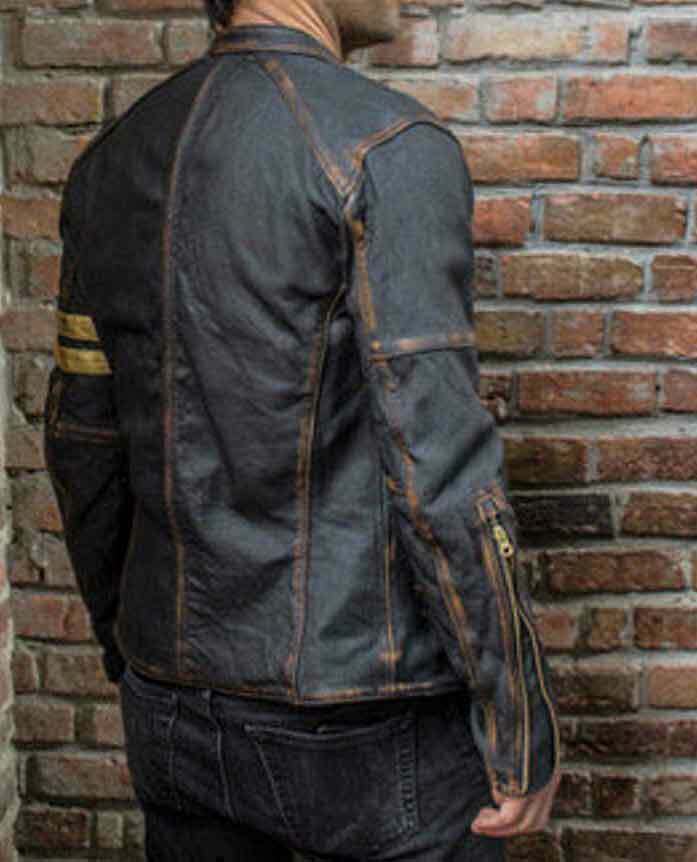 Men's Motorcycle Biker Café Racer Distressed Black Real Leather Jacket