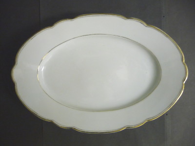 Servierplatte Fleischplatte Platte Goldrand / FK Kaestner Porzellan