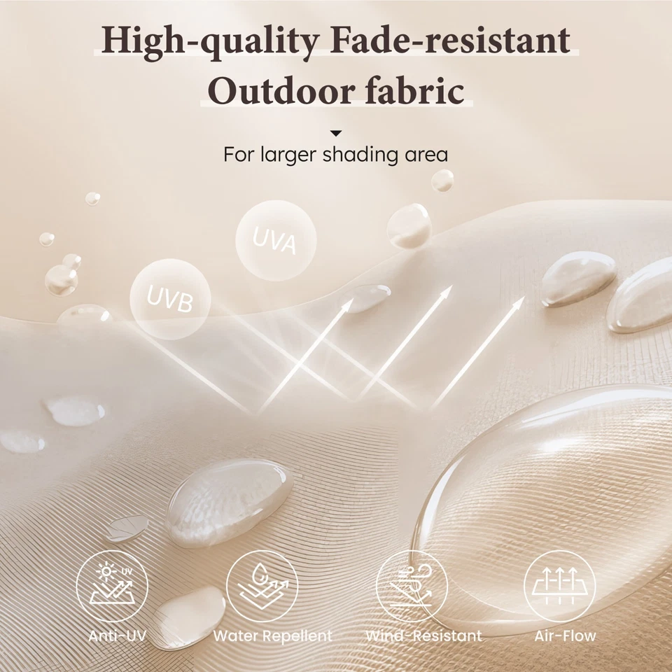 Paraguas de patio con base voladizo para exteriores paraguas colgante rotación 360° 9'x12' Foto 4 de 4