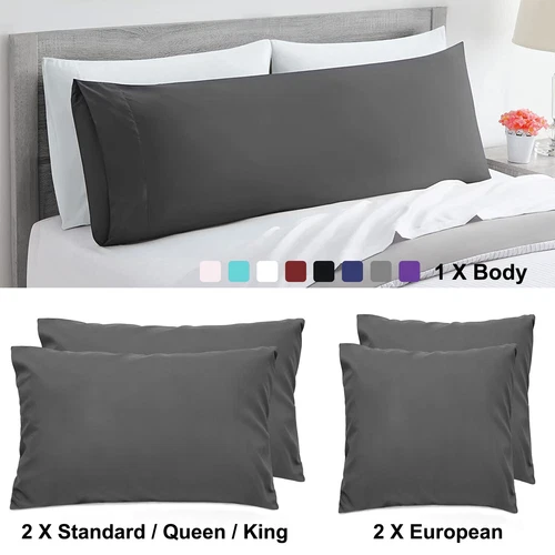 2Pack Pillow Cases Hotel Quality Pillowcase Standard/European/Queen/King/Body