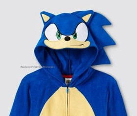 Sonic the Hedgehog Boys Pajamas Union Suit Size 4-10 One Piece Costume Girls NWT