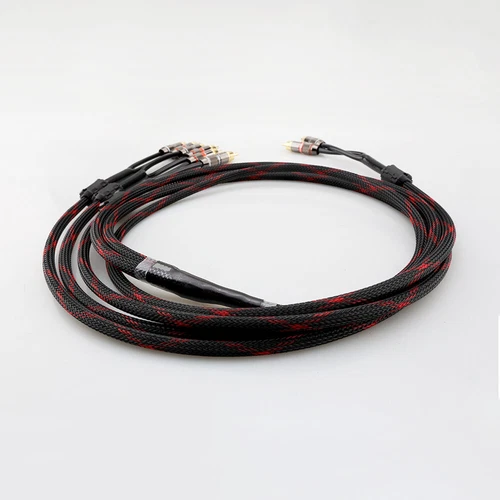 HiFi 4Cores 4N OFC Copper Audio Interconnect Cable 2 RCA To 6 RCA Male Connector - Picture 3 of 6