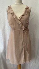 Miss Selfridge Women's Pink Wrap Dress Size 8 Sleeveless