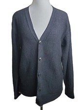 HAVERSACK Knitwear Sweater Charcoal Cardigan 100 Wool Men's Fitted Designer