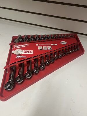 Milwaukee 48-22-9415 Combination SAE Wrench Mechanics Tool Set (15 Piece)