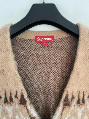 Supreme Abstract Stripe Cardigan Light Brown L