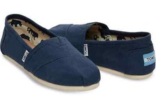 Toms D2695 Womens Navy Canvas Classic Alpargata Slip-On Size 7 M